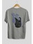 Salt Bae Arka Baskılı Gri Oversize T-Shirt Unisex Erkek Kadın Bisiklet Yaka 2