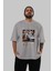 Wild Passion Ön Baskılı Gri Oversize T-Shirt Unisex Erkek Kadın Bisiklet Yaka 5