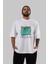 Love Is Divine Bear Ön Baskılı Beyaz Oversize T-Shirt Erkek Kadın Bisiklet Yaka 5