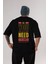 All You Need Is Love Arka Baskılı Siyah Oversize T-Shirt Erkek Kadın Bisiklet Yaka 4