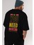All You Need Is Love Arka Baskılı Siyah Oversize T-Shirt Erkek Kadın Bisiklet Yaka 5