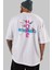 Hope Arka Baskılı Beyaz Oversize T-Shirt Erkek Kadın Bisiklet Yaka 1