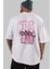 Cool Bear Arka Baskılı Beyaz Oversize T-Shirt Erkek Kadın Bisiklet Yaka 1