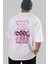 Cool Bear Arka Baskılı Beyaz Oversize T-Shirt Erkek Kadın Bisiklet Yaka 4