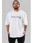 Salınada Salına Gel Ön Baskılı Beyaz Oversize T-Shirt Erkek Kadın Bisiklet Yaka 1