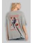 Spaceship Arka Baskılı Gri Oversize T-Shirt Unisex Erkek Kadın Bisiklet Yaka 3