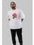 Ronin Ön Baskılı Beyaz Oversize T-Shirt Erkek Kadın Bisiklet Yaka 2