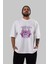 Rebel Squad Ön Baskılı Beyaz Oversize T-Shirt Erkek Kadın Bisiklet Yaka 4