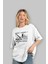 Perth Ön Baskılı Beyaz Oversize T-Shirt Erkek Kadın Bisiklet Yaka 2