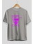 Future Hope Ön Baskılı Gri Oversize T-Shirt Unisex Erkek Kadın Bisiklet Yaka 2