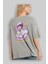 Youth Arka Baskılı Gri Oversize T-Shirt Unisex Erkek Kadın Bisiklet Yaka 3