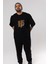 Savage Brooklyn Yazılı Ön Baskılı Siyah Oversize T-Shirt Erkek Kadın Bisiklet Yaka 1