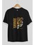 Savage Brooklyn Yazılı Ön Baskılı Siyah Oversize T-Shirt Erkek Kadın Bisiklet Yaka 2