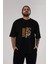 Savage Brooklyn Yazılı Ön Baskılı Siyah Oversize T-Shirt Erkek Kadın Bisiklet Yaka 4