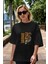 Savage Brooklyn Yazılı Ön Baskılı Siyah Oversize T-Shirt Erkek Kadın Bisiklet Yaka 5
