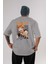 Shouyou Hinata 9 Anime Arka Baskılı Gri Oversize T-Shirt %100 Pamuk Erkek Kadın 1