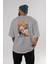 Shouyou Hinata 9 Anime Arka Baskılı Gri Oversize T-Shirt %100 Pamuk Erkek Kadın 4