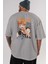Shouyou Hinata 9 Anime Arka Baskılı Gri Oversize T-Shirt %100 Pamuk Erkek Kadın 5