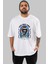 Too Hot And Bitter Ön Baskılı Beyaz Oversize T-Shirt Erkek Kadın Bisiklet Yaka 1