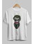 Why So Serious Ön Baskılı Beyaz Oversize T-Shirt Erkek Kadın Bisiklet Yaka 2