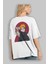 Paın Naruto Anime Arka Baskılı Beyaz Oversize T-Shirt Pamuk Erkek Kadın 3