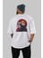 Paın Naruto Anime Arka Baskılı Beyaz Oversize T-Shirt Pamuk Erkek Kadın 4