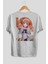 Chiyo Sakura 5 Anime Arka Baskılı Beyaz Oversize T-Shirt Pamuk Erkek Kadın 2
