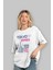 Tokyo Ön Baskılı Beyaz Oversize T-Shirt Erkek Kadın Bisiklet Yaka 5
