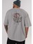 Freddy Vs Jason Arka Baskılı Gri Oversize T-Shirt Unisex Erkek Kadın Bisiklet Yaka 5