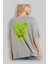 Boo Bear Arka Baskılı Gri Oversize T-Shirt Unisex Erkek Kadın Bisiklet Yaka 3