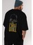 Chill Out Yazılı Arka Baskılı Siyah Oversize T-Shirt Erkek Kadın Bisiklet Yaka 1