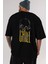 Chill Out Yazılı Arka Baskılı Siyah Oversize T-Shirt Erkek Kadın Bisiklet Yaka 3