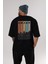 Enjoy New York Yazılı Arka Baskılı Siyah Oversize T-Shirt Erkek Kadın Bisiklet Yaka 2