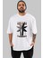 God Save The Youth Ön Baskılı Beyaz Oversize T-Shirt Erkek Kadın Bisiklet Yaka 5