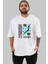 Economic Freedom Ön Baskılı Beyaz Oversize T-Shirt Erkek Kadın Bisiklet Yaka 4