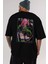 Mitsuri Demonslayer Anime Arka Baskılı Siyah Oversize T-Shirt Erkek Kadın 1