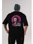 Nezuko Kamado 2 Anime Arka Baskılı Siyah Oversize T-Shirt Erkek Kadın 1