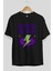 Hyper Retro Yazılı Ön Baskılı Siyah Oversize T-Shirt Erkek Kadın Bisiklet Yaka 4