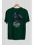 Captaın Amerıca Arka Baskılı Zümrüt Yeşili Oversize T-Shirt Unisex Erkek Kadın Bisiklet Yaka 2