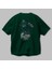 Captaın Amerıca Arka Baskılı Zümrüt Yeşili Oversize T-Shirt Unisex Erkek Kadın Bisiklet Yaka 3