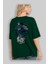Captaın Amerıca Arka Baskılı Zümrüt Yeşili Oversize T-Shirt Unisex Erkek Kadın Bisiklet Yaka 4