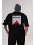Tokyo Japan Yazılı Arka Baskılı Siyah Oversize T-Shirt Erkek Kadın Bisiklet Yaka 1