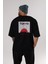 Tokyo Japan Yazılı Arka Baskılı Siyah Oversize T-Shirt Erkek Kadın Bisiklet Yaka 3