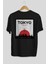 Tokyo Japan Yazılı Arka Baskılı Siyah Oversize T-Shirt Erkek Kadın Bisiklet Yaka 4