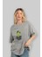 Silence Is Gold Ön Baskılı Gri Oversize T-Shirt Unisex Erkek Kadın Bisiklet Yaka 4
