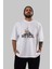 Teddy Bear Big Deal Ön Baskılı Beyaz Oversize T-Shirt Erkek Kadın Bisiklet Yaka 5