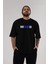 Mood Ön Baskılı Siyah Oversize T-Shirt Erkek Kadın Bisiklet Yaka 1