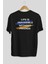 Life Is Impossible Withour Arka Baskılı Siyah Oversize T-Shirt Erkek Kadın Bisiklet Yaka 2