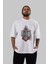 Assassins Ön Baskılı Beyaz Oversize T-Shirt Erkek Kadın Bisiklet Yaka 4