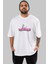 Youth Has No Age Ön Baskılı Beyaz Oversize T-Shirt Erkek Kadın Bisiklet Yaka 3